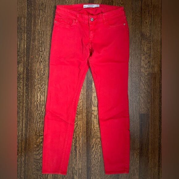 Abercrombie & Fitch Denim - Abercrombie & Fitch Low Rise Skinny Jeans Red Women's Size 25
